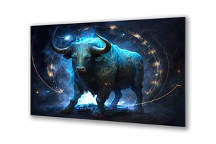 Stikla Bilde zodiaka zīmes bullis teļš 130x83 cm cena un informācija | Interjera priekšmeti | 220.lv