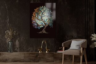 Stikla Bilde vitrāžas dzīvības koks melns fons 60x90 cm цена и информация | Картины | 220.lv