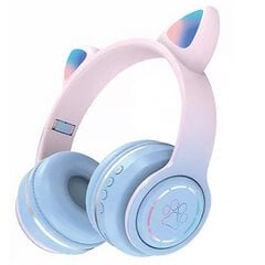 Riff RKD97 Bluetooth-гарнитура с микрофоном и светодиодной подсветкой Cat Ears Rainbow Pink цена и информация | Наушники | 220.lv