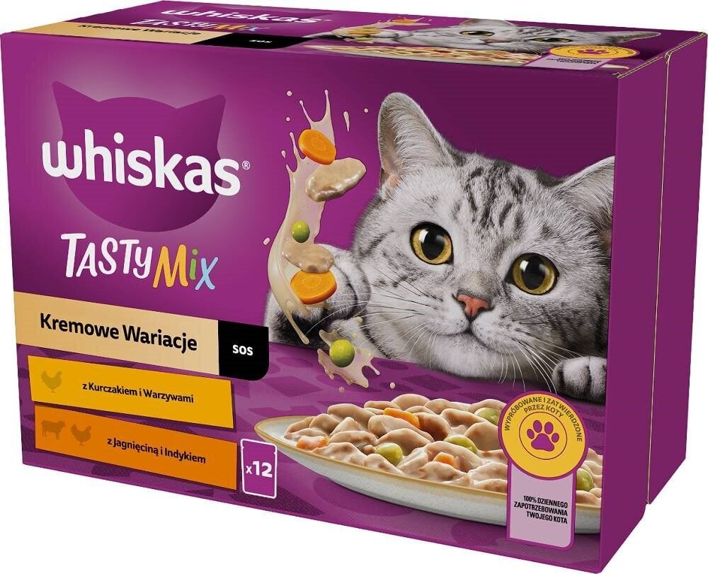 Whiskas Tasty Mix mitrā barība kaķiem, 12x85g цена и информация | Konservi kaķiem | 220.lv