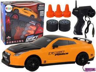 Tālvadības pults Sports Car R/C 1:24 Lean Toys, oranža cena un informācija | Rotaļlietas zēniem | 220.lv