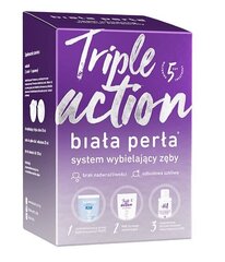 Zobu balināšanas komplekts Biala Perla Triple Action, gēls, 50 ml + skalošanas šķidrums, 100 ml + zobu pasta, 30 ml cena un informācija | Zobu pastas, birstes | 220.lv