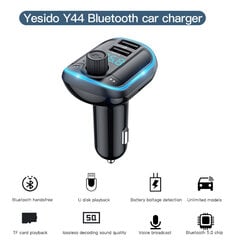 Yesido Y44 Bluetooth 5.0 FM / MP3 Transmiteris un Automobiļu Lādētājs 2x USB 3.1A + Micro SD Melns cena un informācija | FM Modulatori | 220.lv