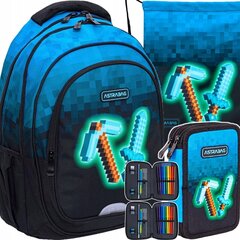 Skolas mugursomas komplekts Astrabag Blue Pixel 3in1 cena un informācija | Skolas somas | 220.lv