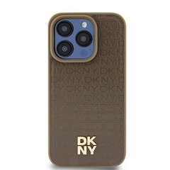 DKNY DKHMP14SPSHRPSW iPhone 14 | 15 | 13 6.1" brązowy|brown hardcase Leather Pattern Metal Logo MagSafe цена и информация | Чехлы для телефонов | 220.lv