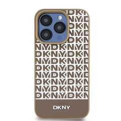 DKNY PU Leather Repeat Pattern Bottom Stripe MagSafe Case for iPhone 13 Pro Max Brown цена и информация | Чехлы для телефонов | 220.lv