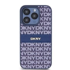 DKNY PU Leather Repeat Pattern Tonal Stripe Case for iPhone 14 Pro Max Blue цена и информация | Чехлы для телефонов | 220.lv