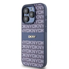 DKNY PU Leather Repeat Pattern Tonal Stripe Case for iPhone 14 Pro Max Blue цена и информация | Чехлы для телефонов | 220.lv