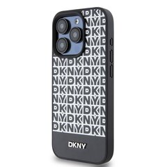 DKNY PU Leather Repeat Pattern Bottom Stripe MagSafe Case for iPhone 14 Pro Max Black цена и информация | Чехлы для телефонов | 220.lv