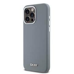 DKNY Liquid Silicone Silver Metal Logo MagSafe Case for iPhone 15 Pro Max Grey цена и информация | Чехлы для телефонов | 220.lv