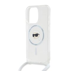 Karl Lagerfeld IML Crossbody Karl Head MagSafe Case for iPhone 15 Pro Max Transparent цена и информация | Чехлы для телефонов | 220.lv