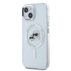 Karl Lagerfeld IML K&CH Heads Metal Frame MagSafe Case for iPhone 15 Transparent цена и информация | Чехлы для телефонов | 220.lv