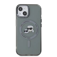 Karl Lagerfeld IML K&CH Heads Metal Frame MagSafe Case for iPhone 15 Black цена и информация | Чехлы для телефонов | 220.lv