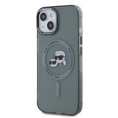 Karl Lagerfeld IML K&CH Heads Metal Frame MagSafe Case for iPhone 15 Black цена и информация | Чехлы для телефонов | 220.lv