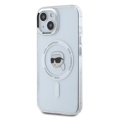 Karl Lagerfeld IML Karl Head Metal Frame MagSafe Case for iPhone 15 Transparent цена и информация | Чехлы для телефонов | 220.lv