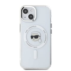 Karl Lagerfeld IML Karl Head Metal Frame MagSafe Case for iPhone 15 Transparent цена и информация | Чехлы для телефонов | 220.lv