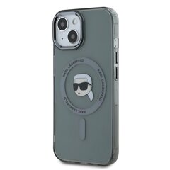 Karl Lagerfeld IML Karl Head Metal Frame MagSafe Case for iPhone 15 Black цена и информация | Чехлы для телефонов | 220.lv