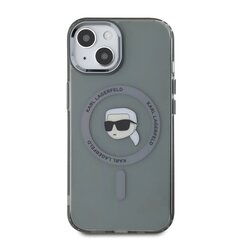 Karl Lagerfeld IML Karl Head Metal Frame MagSafe Case for iPhone 15 Black цена и информация | Чехлы для телефонов | 220.lv