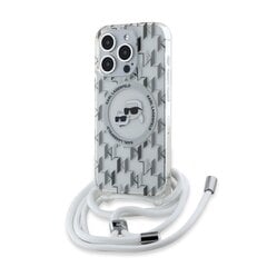 Karl Lagerfeld IML Monogram Crossbody K&CH Heads MagSafe Case for iPhone 15 Pro Transparent цена и информация | Чехлы для телефонов | 220.lv