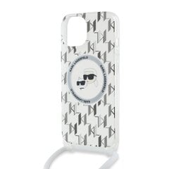 Karl Lagerfeld IML Monogram Crossbody K&CH Heads MagSafe Case for iPhone 15 Transparent цена и информация | Чехлы для телефонов | 220.lv