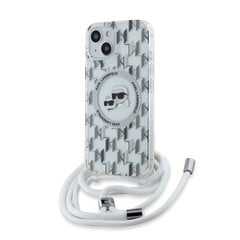 Karl Lagerfeld IML Monogram Crossbody K&CH Heads MagSafe Case for iPhone 15 Transparent цена и информация | Чехлы для телефонов | 220.lv