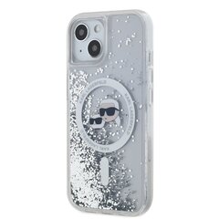 Karl Lagerfeld Liquid Glitter Karl and Choupette Heads MagSafe Case for iPhone 14 Transparent цена и информация | Чехлы для телефонов | 220.lv