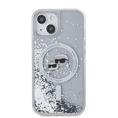 Karl Lagerfeld Liquid Glitter Karl and Choupette Heads MagSafe Case for iPhone 14 Transparent цена и информация | Чехлы для телефонов | 220.lv