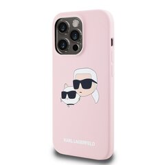 Karl Lagerfeld Liquid Silicone Double Heads MagSafe Case for iPhone 14 Pro Max Pink цена и информация | Чехлы для телефонов | 220.lv