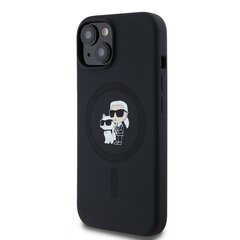 Karl Lagerfeld Liquid Silicone Karl and Choupette MagSafe Case for iPhone 14 Black цена и информация | Чехлы для телефонов | 220.lv