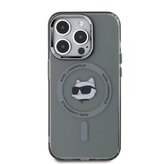 Karl Lagerfeld IML Choupette Head Metal Frame MagSafe Case for iPhone 15 Pro Black цена и информация | Чехлы для телефонов | 220.lv