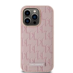 Karl Lagerfeld PU Leather Monogram Metal Logo MagSafe Case for iPhone 14 Pro Pink цена и информация | Чехлы для телефонов | 220.lv