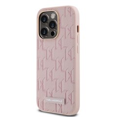 Karl Lagerfeld PU Leather Monogram Metal Logo MagSafe Case for iPhone 14 Pro Pink цена и информация | Чехлы для телефонов | 220.lv