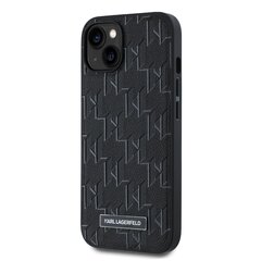 Karl Lagerfeld PU Leather Monogram Metal Logo MagSafe Case for iPhone 14 Black цена и информация | Чехлы для телефонов | 220.lv