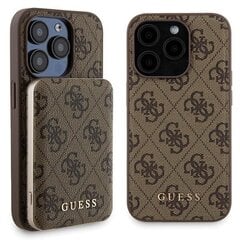 Zestaw Guess GUBPM5P15L4GEMGW iPhone 15 Pro 6.1" hardcase + Powerbank 5000mAh MagSafe brązowy|brown 4G Metal Logo цена и информация | Чехлы для телефонов | 220.lv