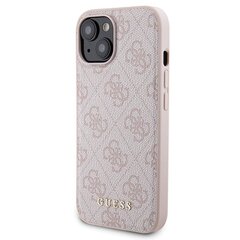 Zestaw Guess GUBPM5P15S4GEMGP iPhone 15 6.1" hardcase + Powerbank 5000mAh MagSafe różowy|pink 4G Metal Logo цена и информация | Чехлы для телефонов | 220.lv