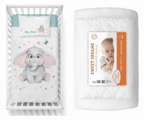 Bērnu gultiņas komplekts 100x135 Baby Elephant Quilt + gultas piederumi цена и информация | Простыни | 220.lv