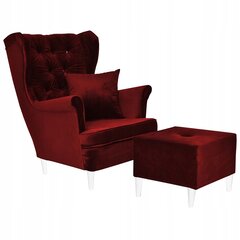 Gaja krēsls ar kāju balstu Skandināvu ģimenes mēbeles asiņaini sarkans цена и информация | Кресла в гостиную | 220.lv