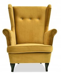 ARI Skandināvu ausu krēsls Ģimenes mēbeles zeltaini sinepju velūrs cena un informācija | Atpūtas krēsli | 220.lv