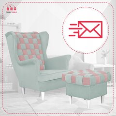 Carol Duo krēsls ar kāju balstu Skandināvu ģimenes mēbeles pelēks rozā krāsā цена и информация | Кресла в гостиную | 220.lv