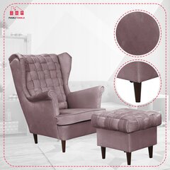 Carol krēsls ar kāju balstu Scandinavian Family Furniture lila rozā krāsā цена и информация | Кресла в гостиную | 220.lv