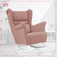 Zoja šūpuļkrēsls Skandināvu šūpuļkrēsls no Family Furniture uz slīdkājām rozā krāsā цена и информация | Кресла в гостиную | 220.lv