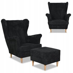 Bonito krēsls ar skandināvisku kāju balstu Family Furniture melns velvets cena un informācija | Atpūtas krēsli | 220.lv