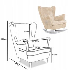 Bonito krēsls Skandināvu šūpuļkrēsls Family Furniture velvets bēšs TOP cena un informācija | Atpūtas krēsli | 220.lv