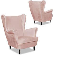 Bella Skandināvu auss krēsls Ģimenes mēbeles gaiši rozā pasteļpulveris PRO цена и информация | Кресла в гостиную | 220.lv