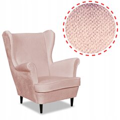 Bella Skandināvu auss krēsls Ģimenes mēbeles gaiši rozā pasteļpulveris PRO cena un informācija | Atpūtas krēsli | 220.lv