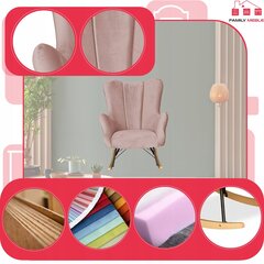 Skandināvu krēsls Vika šūpuļkrēsls uz slīdkājām Family Furniture lila rozā krāsā цена и информация | Кресла в гостиную | 220.lv