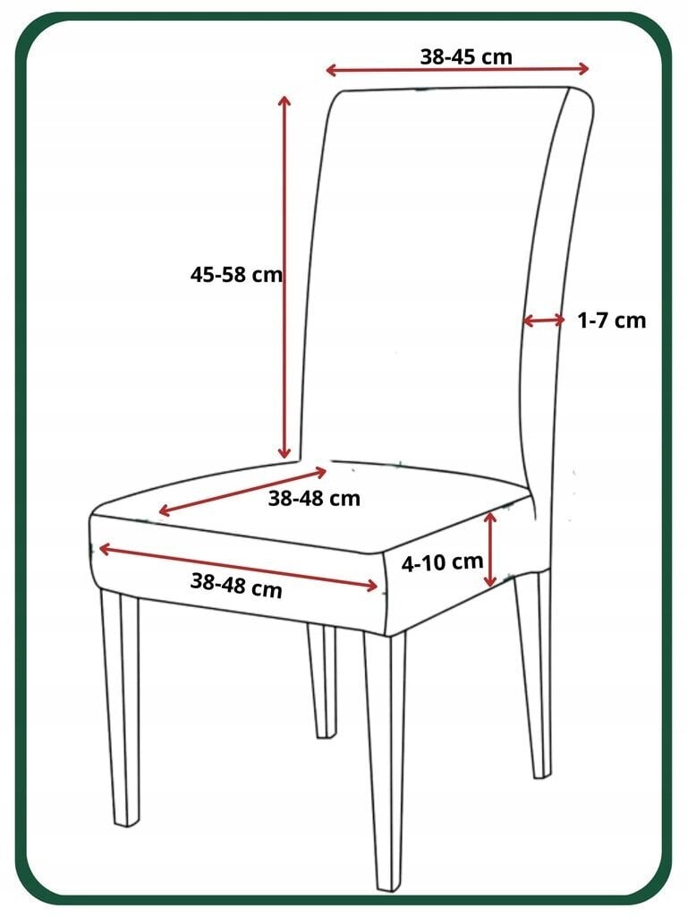 Melni elastīgi krēslu pārvalki ar rakstiem, 6 gab. cena un informācija | Mēbeļu pārvalki | 220.lv