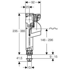 Механизм наполнения подвесного бака Geberit Impuls 360 3/8" 281.207.00.1 цена и информация | Детали для унитазов, биде | 220.lv