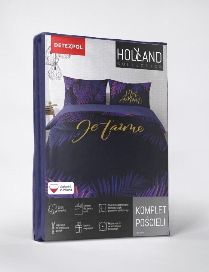 Holandiešu gultasveļa 160x200 Amore Purple Leaf Holland Purple cena un informācija | Gultas veļas komplekti | 220.lv