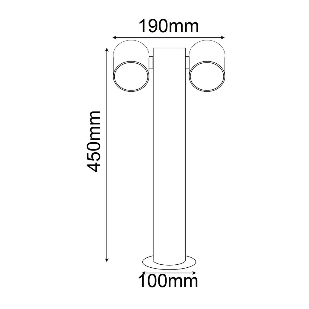 Dārza lampa SQUARE āra atstarotājs 45 cm 2x GU10 цена и информация | Āra apgaismojums | 220.lv